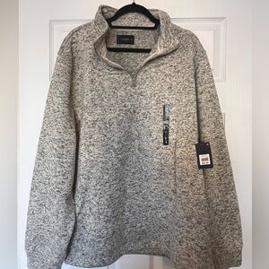 Lucky Brand Men's Cream Zip-Up Sweater